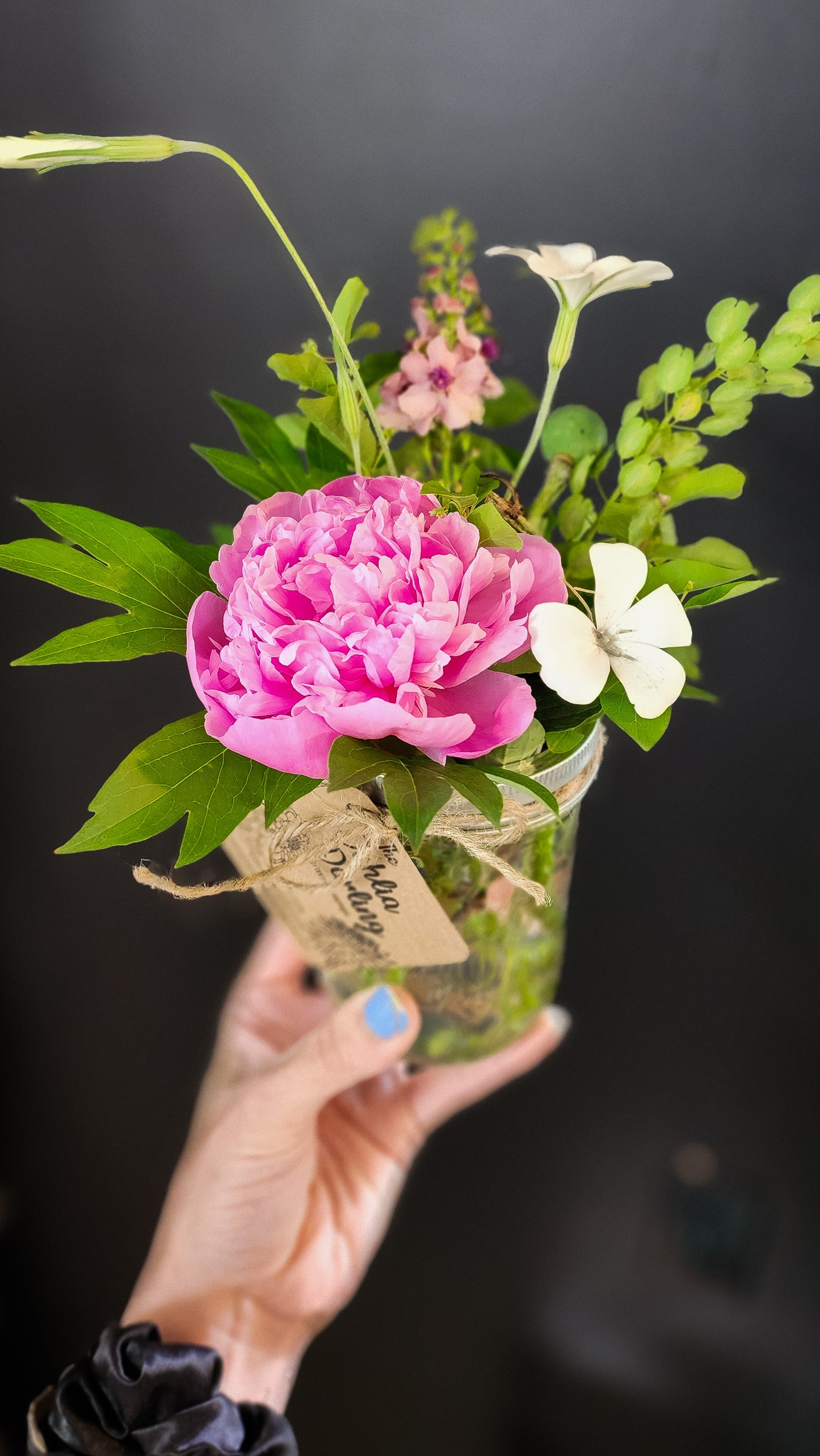 Small Mason Jar of Blooms